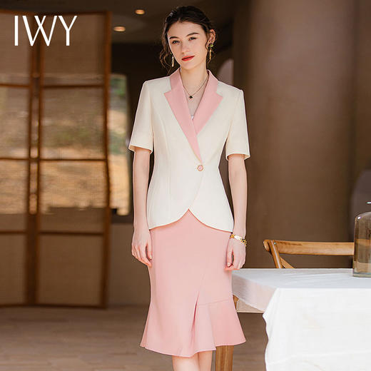 IWY/气质西服女套裙时尚干练气质职业西装两件套显瘦职业装工作服CS1791 商品图2