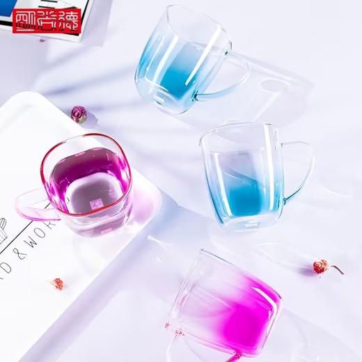 明尚德幻彩加厚耐热玻璃渐变色玻璃对杯（280ml*2） 商品图2