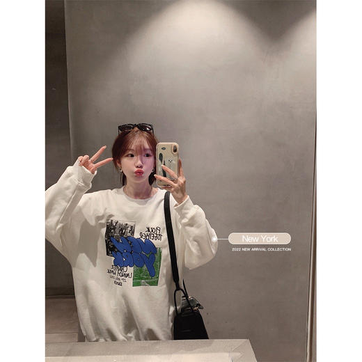 金蘑菇菇 New York S码 可爱暴击 卫衣合集/早春复古字母潮酷宽松长袖卫衣（主图1色New York） 商品图0
