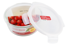 【团购展示】乐扣乐扣圆形分隔玻璃保鲜盒LLG861CFU 840ml