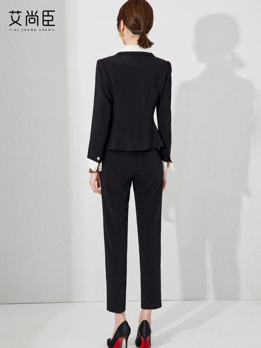 黑色西装套装女春秋小个子教资面试职业装正装通勤西服外套工作服 商品图4