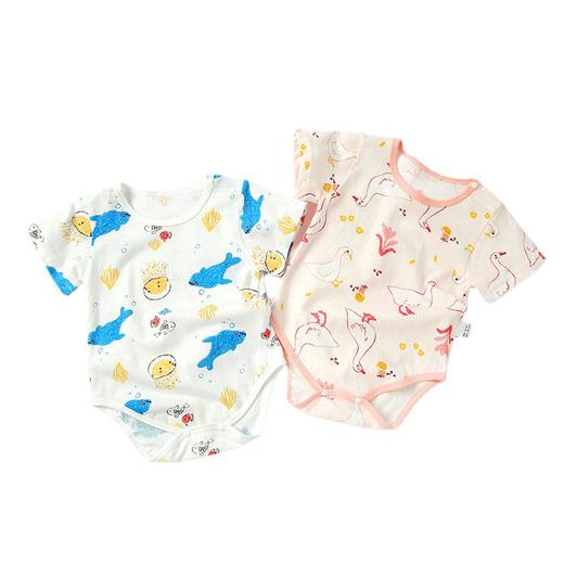 【捡漏价29.9/两件】夏季新款婴儿包屁衣薄款宝宝爬爬服短袖连体衣新生儿三角哈衣-QQ 商品图4