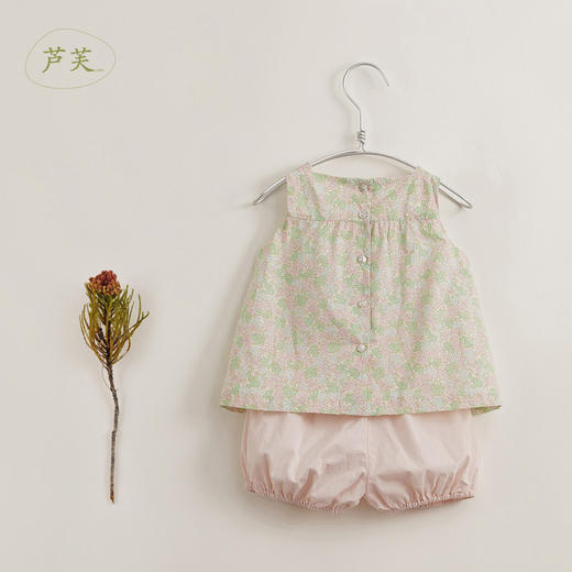 【马克珍妮 芦芙】新款夏装 女童碎花纯棉背心套装230522 商品图2