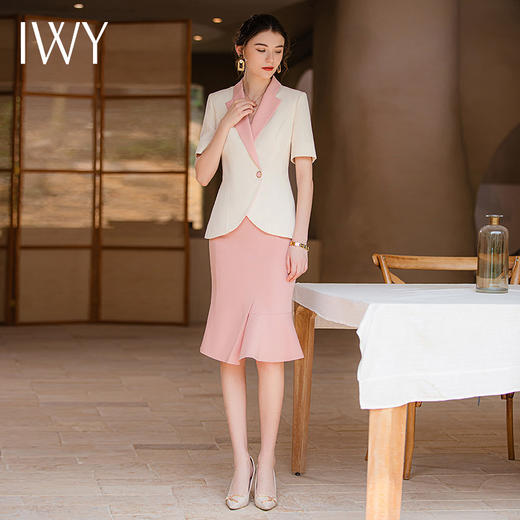 IWY/气质西服女套裙时尚干练气质职业西装两件套显瘦职业装工作服CS1791 商品图3