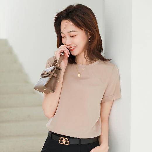 火桐hooton23姆米重绉圆领真丝T恤S1135 商品图3