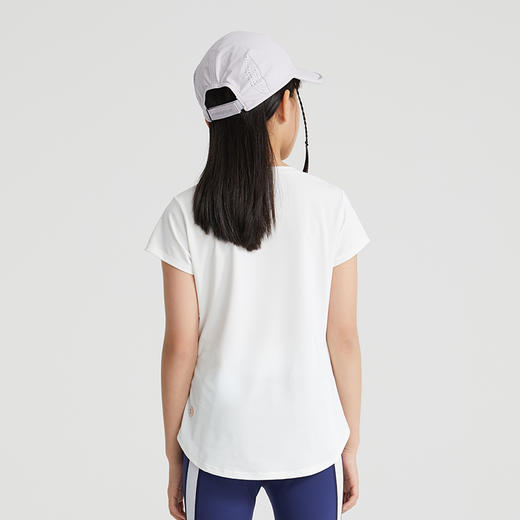 moodytiger女童短袖T恤2022夏季新款轻薄纯色速干短袖上衣| 深海  M22210103 商品图2