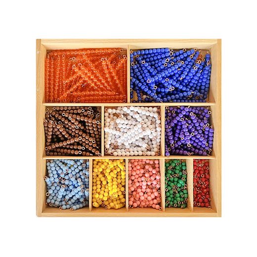 蒙台梭利彩色乘法串珠棒早教十当量珠子和盒幼儿园蒙氏数学区教具 商品图4