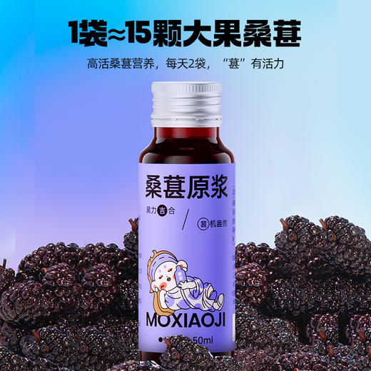默小吉桑葚鲜榨原浆500ml（50ml*10瓶） 商品图3
