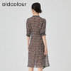 oldcolour2023夏季新款法式薄款气质高腰显瘦碎花连衣裙N22101239 商品缩略图4
