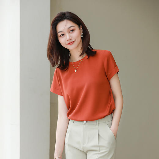 火桐hooton23姆米重绉圆领真丝T恤S1135 商品图9