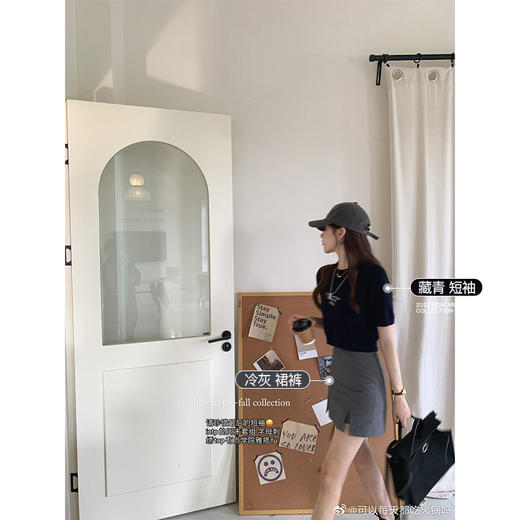 金蘑菇菇【intp的周末 字母针织套组】短款刺绣小心机针织短袖 商品图3