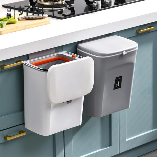 厨房垃圾桶北欧橱柜门壁挂式悬挂垃圾桶 商品图0