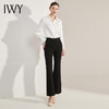 IWY/夏季新款白色衬衫黑色微喇裤套装气质女神范上衣套裤正装B13141-白色 商品缩略图1