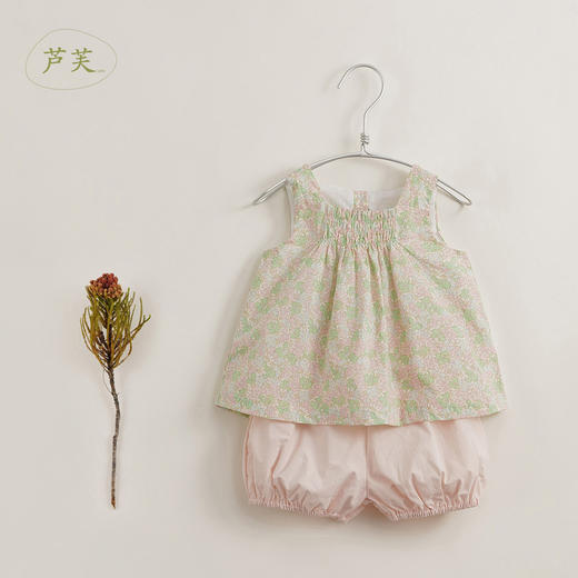 【马克珍妮 芦芙】新款夏装 女童碎花纯棉背心套装230522 商品图1