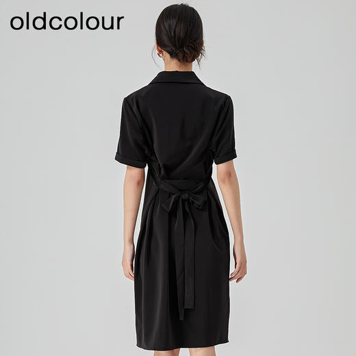 oldcolour2023夏季新款黑色气质高腰显瘦高级感连衣裙GN21101744 商品图4