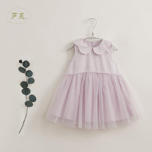 【马克珍妮 芦芙】新款夏装 女童娃娃领网纱连衣裙230776 商品图2