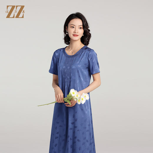 佐尔美夏季新款 气质弹力桑蚕丝真丝连衣裙女E22LS63 商品图0