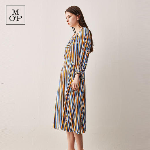 Marc O'Polo/MOP春夏圆领分割线条纹七分袖连衣裙女	354086221147 商品图2
