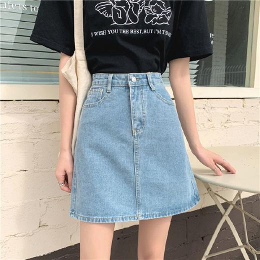 夏日穿搭【百搭高腰牛仔短裙！】新款港风BF黑灰牛仔半身裙女，遮肉显瘦，春夏韩版百搭，潮流时尚女裙子，女生显瘦A字包臀裙小个子百搭短裙 商品图6