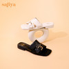 Safiya/索菲娅2023夏季新品简约通勤低跟皮带扣真皮露趾凉拖鞋 SF32110170 商品缩略图14