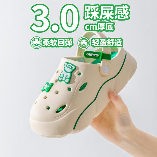 「两款配色！2023新款」可爱卡通洞洞鞋女 2023夏季新款外穿厚底两穿防滑时尚沙滩凉鞋 商品图4