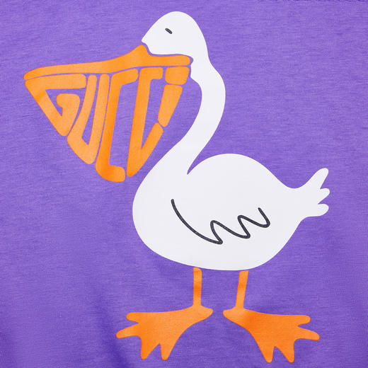 GUCCI 古驰 潮流童装胸前卡通鸭子印花圆领儿童中小童款短袖T恤 718008XJE37 商品图4