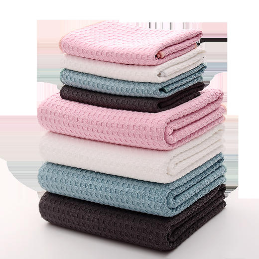 华夫格浴巾成人吸水速干不掉毛 洗脸毛巾洗澡浴巾柔软亲肤 商品图0