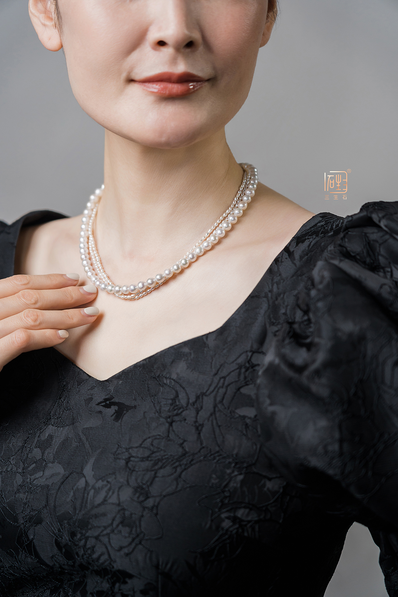 巴洛克珍珠+米珠三层设计项链