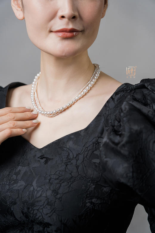 巴洛克珍珠+米珠三层设计项链 商品图0