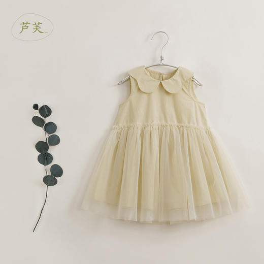 【马克珍妮 芦芙】新款夏装 女童娃娃领网纱连衣裙230776 商品图3