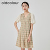 oldcolour2023夏季新款气质小清新泡泡袖V领格子连衣裙GN21101704 商品缩略图0