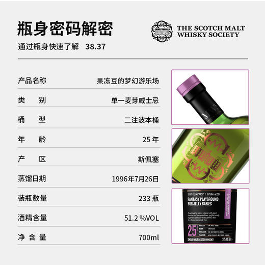 SMWS  甄选黑标 38.37  果冻豆的梦幻游乐场 25年 威士忌 单一麦芽  原装 进口 洋酒 商品图2