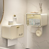 奶油风洗脸巾收纳盒免打孔壁挂洗脸巾置物架浴室透明纸巾盒 商品缩略图0
