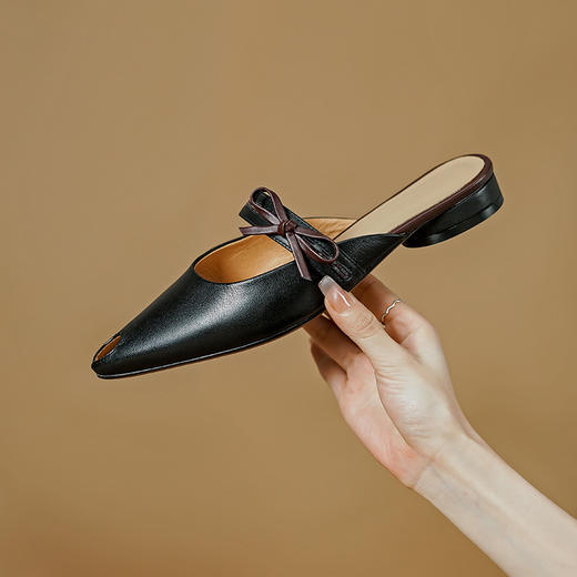 夏季新款，里外全头层皮舒适平底包头拖鞋PS1328 商品图9