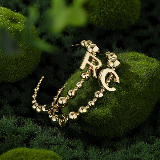 Ancient Rome古罗马时期 | RC字母金圈耳环 商品图3