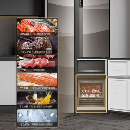 卡萨帝叠式对开门冰箱603升 零距离嵌入式 大容量冰箱 三门 多门冰箱 风冷无霜双系统 一级变频节能冰箱 帛拉蒂【影雕】+零嵌冰箱+双低氧窖藏 商品图3