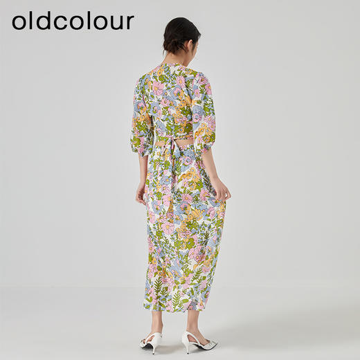 oldcolour2023夏季新款度假风气质碎花开叉半身裙套装GN21141791 商品图4