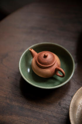 民国潮州红泥刷浆手拉水平壶 孟臣款