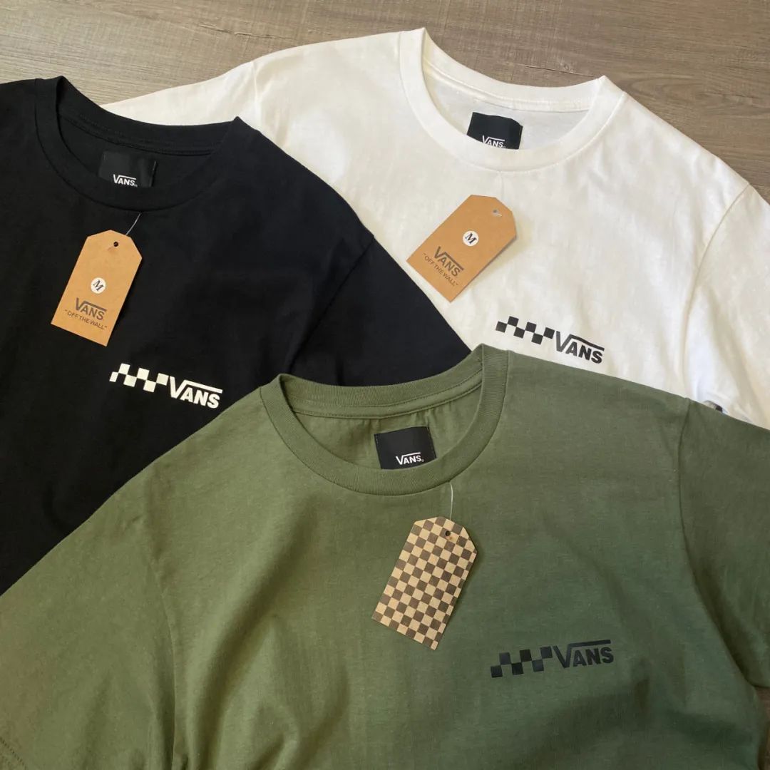 V@ns 棋盘格印花短袖T恤