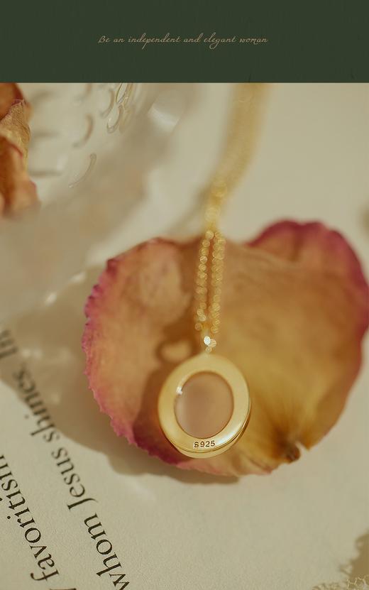 Oflye潮流饰品 S925银天然玉水项链女新款时尚简约轻奢锁骨链小众设计 商品图5