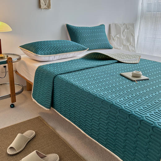 【乳胶凉席】乳胶凉席三件套6毫米乳胶冰丝凉席纯色夏凉感席（三件套） 商品图8