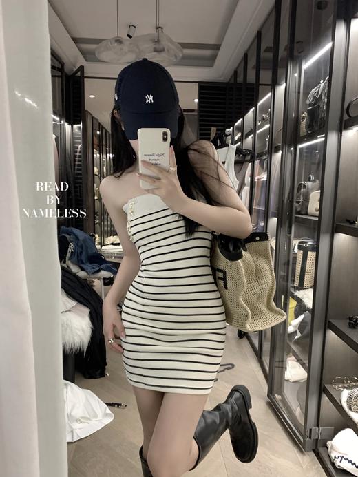 Read Nameless/金扣条纹抹胸裙 商品图8