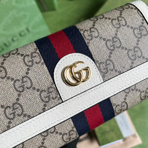 Gucci白色老花长款钱包 商品图4
