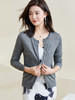 剩S/XL/L 米思阳2026春季新款通勤简约弹力空调衫薄款开衫螺纹羊毛针织衫女 商品缩略图6