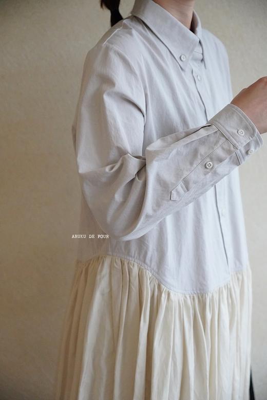 Ecole淡黄灰色法式学院风连衣裙 商品图2