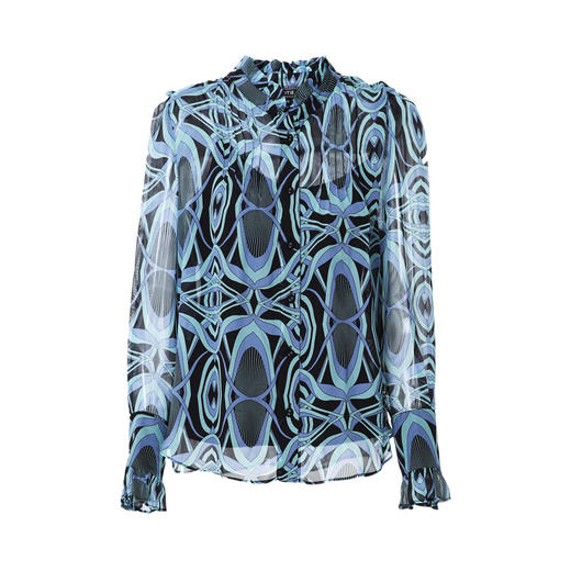 EITIE爱特爱夏季新款几何印花显瘦衬衣上衣7009714衬衣 商品图5