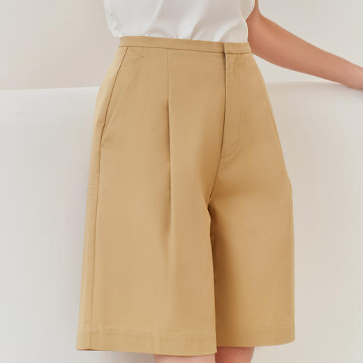 【棉质短裤】23年夏季新款女士直筒短裤时尚五分阔腿裤 商品图1