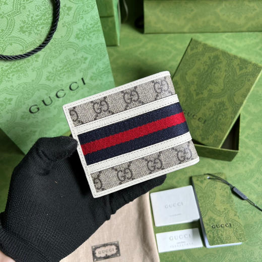 Gucci白色老花短款钱包 商品图1