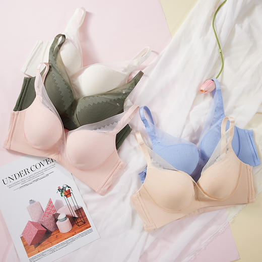 都市丽人常规内衣B杯中厚/薄3/4杯锁边文胸三排无钢圈LB32Z5 商品图0