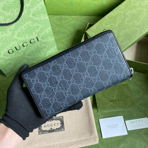Gucci黑色老花长款钱包 商品图1
